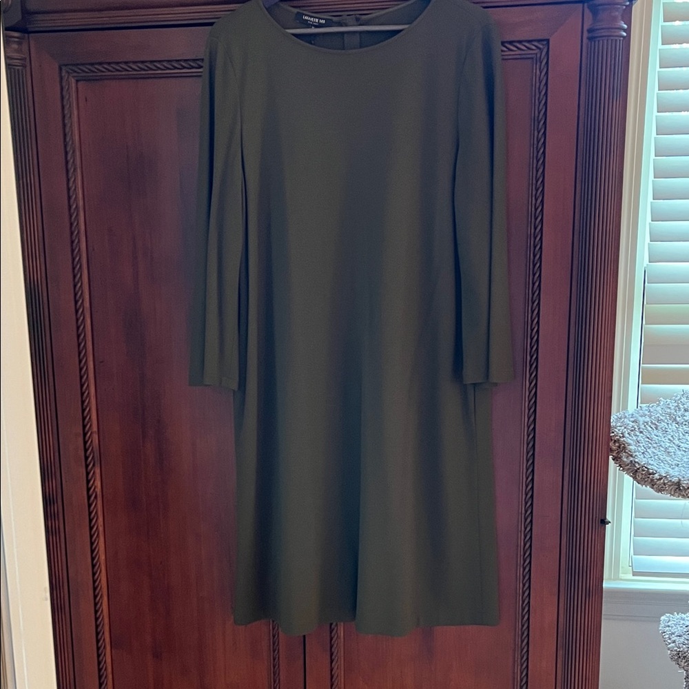 Elegant Olive Green Women's Dress by Lafayette 148